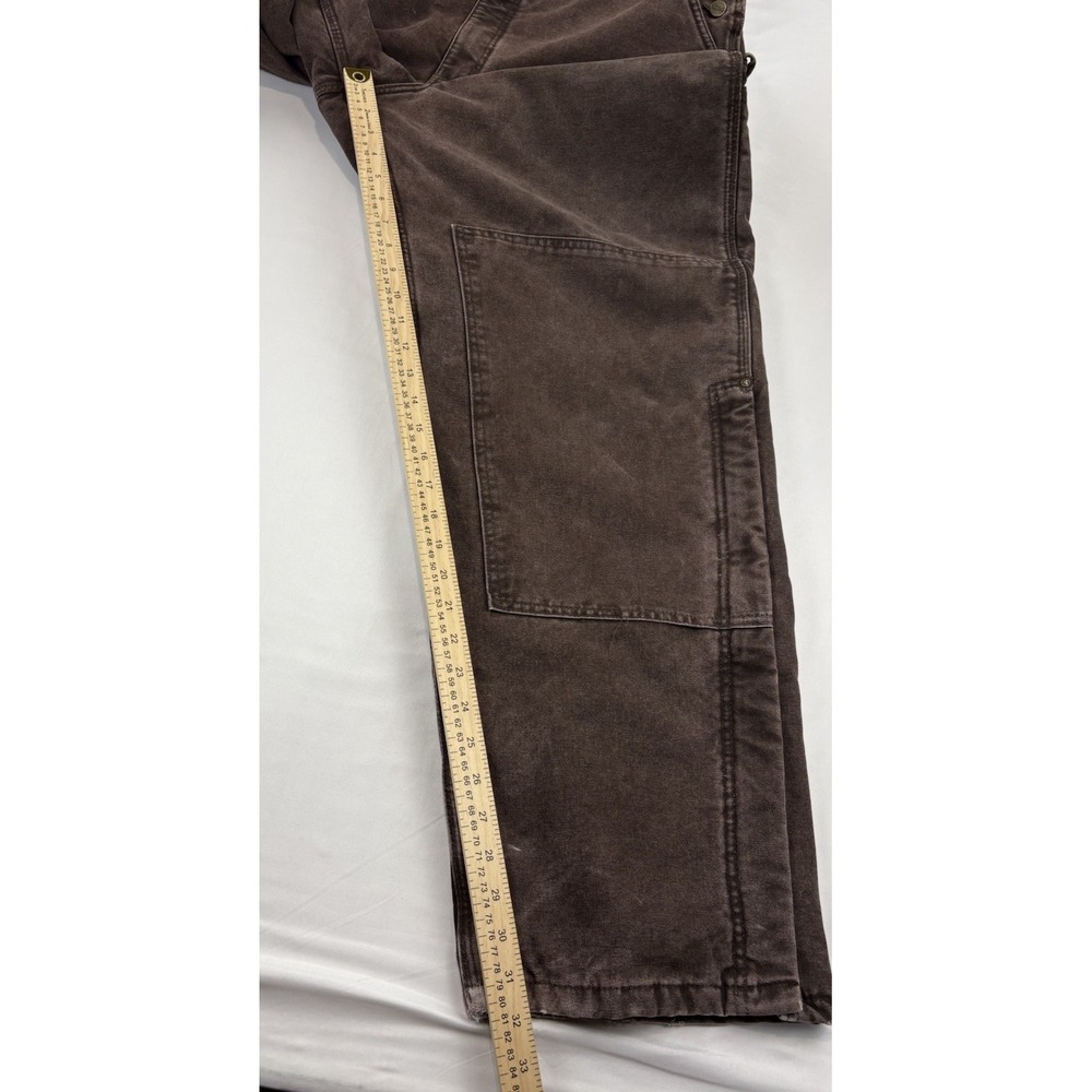 Carhartt R27 CHT Choc Brown Insulated Double Knee Leg Zip Bibs. Men's 40x32 - Picture 15 of 16